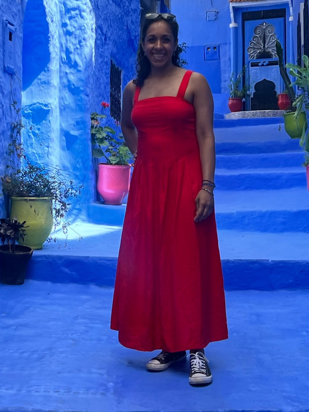 Women’s Red Square-Neck Maxi Dress - Classic Sleeveless Design